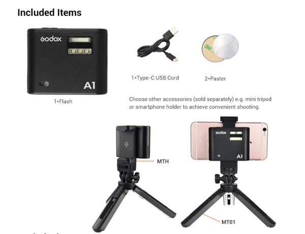 619oEpPF+cL._SL1200_ Déclencheur et flash pour smartphone Godox A1