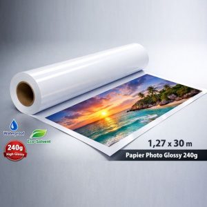 Ecosolvant Tunis Papier Photo Glossy Waterproof Eco-Solvent 240g – Rouleau 1,27 × 30 m