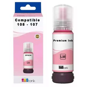 Bouteille Compatible Epson 107/108 Light Magenta de 3600 pages – Bouteille d’encre compatible Epson