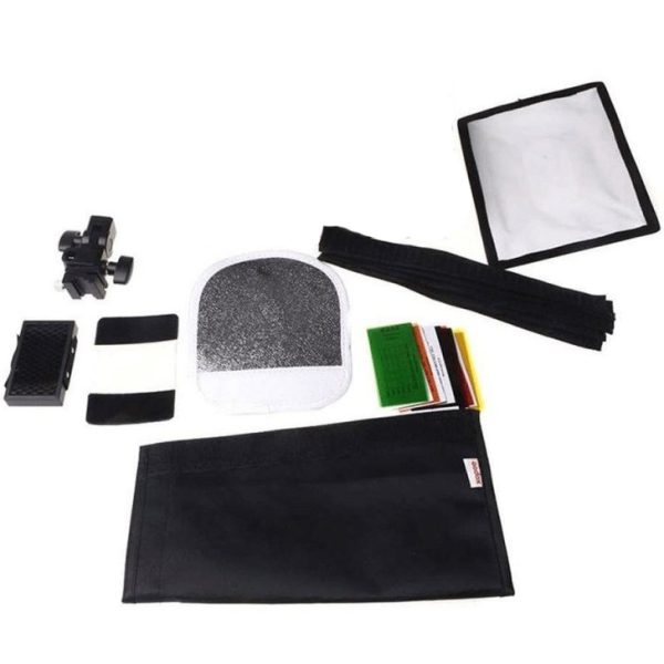 Kit Accessoires Flash iLux 6 en 1 pour Speedlite Universel – Softbox, Snoot, Grid & Filtres Couleur
