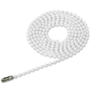 Chaîne porte-badge à billes en plastique blanc 2,4 mm – Pack de 50 pièces